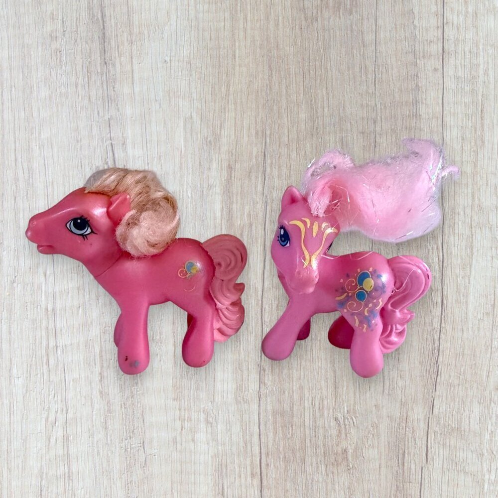 Vtg 80s My Little Pony G1 Earth Party Time & Confetti Pink Ponies Lot Hasbro